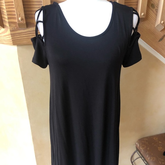 Black Cold Shoulder Dress - Picture 3 of 7